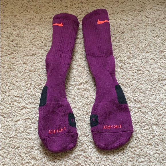 purple nike elite socks